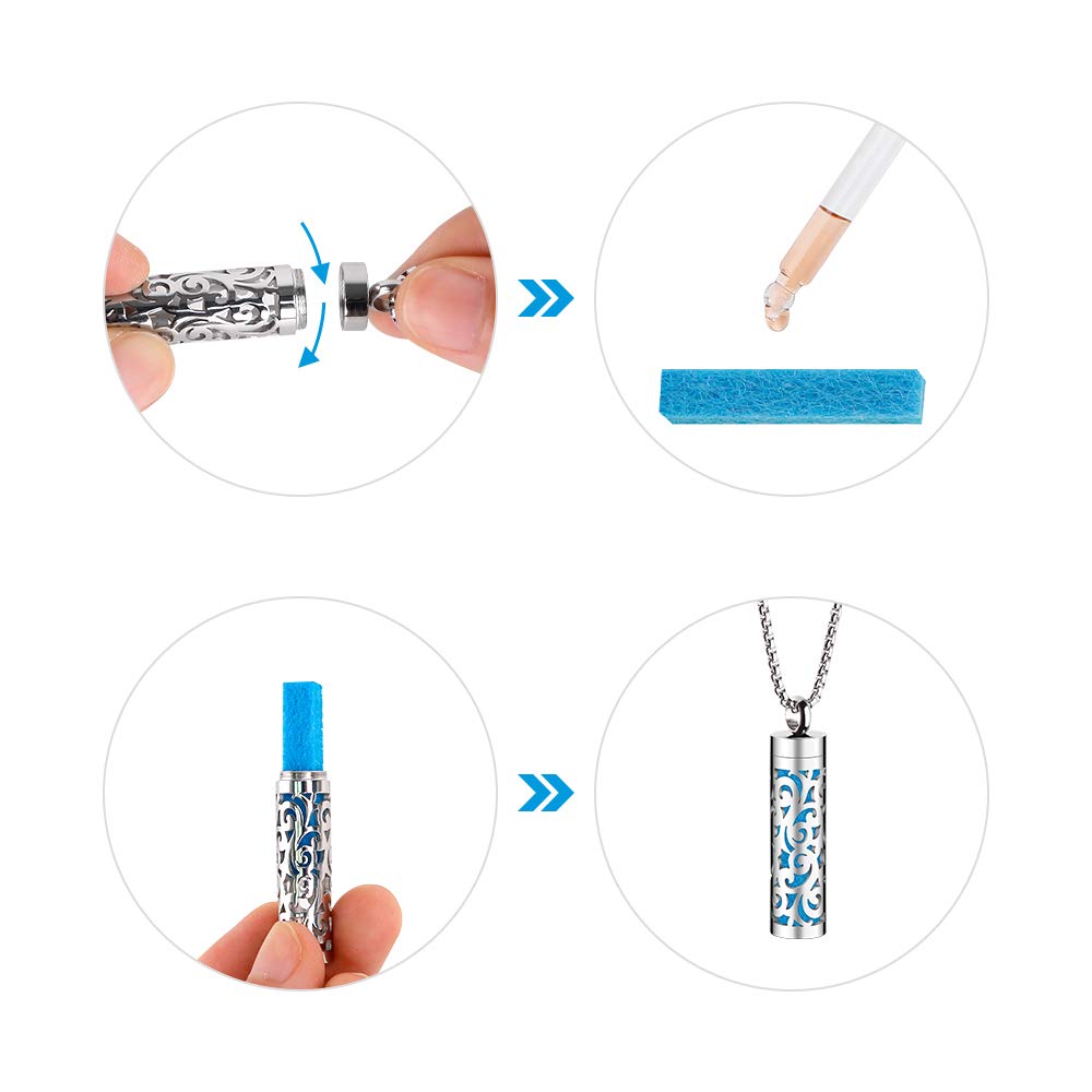 Maromalife Aromatherapy Necklace with 10 Felt Pads – Stylish Essential Oil Diffuser Pendant