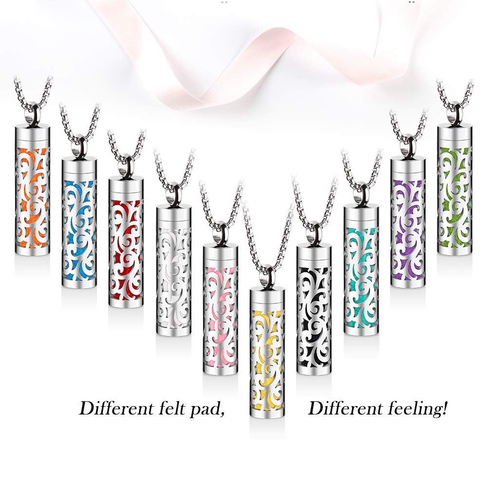 Maromalife Aromatherapy Necklace with 10 Felt Pads – Stylish Essential Oil Diffuser Pendant
